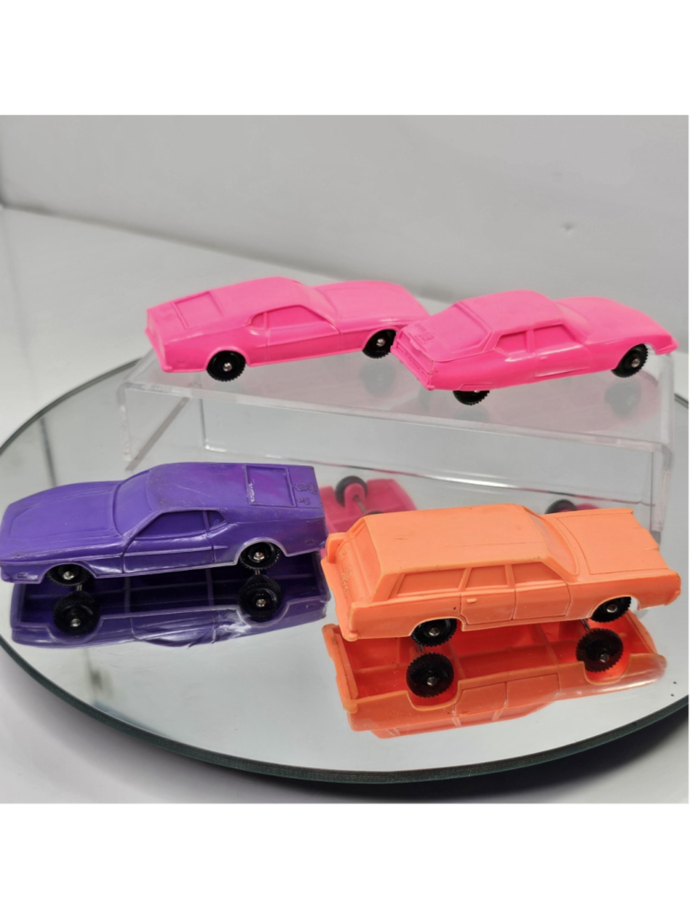 Vintage 1975 Imperial Hong Kong Plastic Toy Cars Lot of 4 Pink Orange Purple - Picture 6 of 15